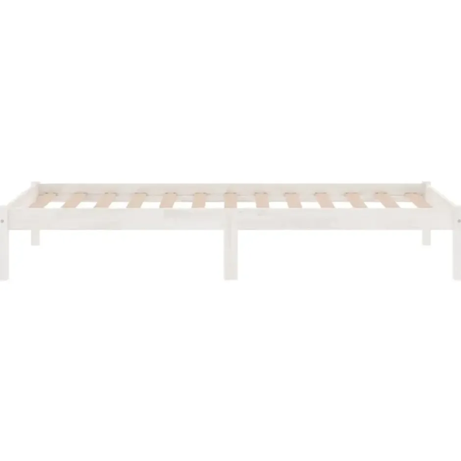 vidaXL - Bed frame massief met lattenbodem - Wit - Hout - 90x190 cm