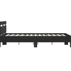 vidaXL - Bed frame met hoofdbord - Zwart - Bewerkt hout - 120x200 cm