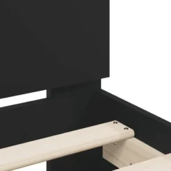 vidaXL - Bed frame met hoofdbord - Zwart - Bewerkt hout - 120x200 cm