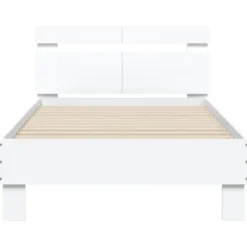 vidaXL - Bed frame met hoofdbord - Wit - Bewerkt hout - 100x200 cm