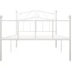 vidaXL - Bed frame met hoofdbord - Wit - Metaal - 100x200 cm
