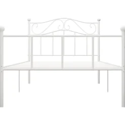 vidaXL - Bed frame met hoofdbord - Wit - Metaal - 100x200 cm