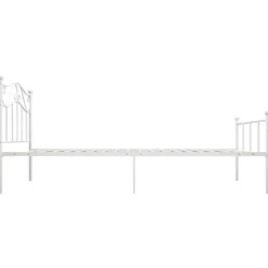 vidaXL - Bed frame met hoofdbord - Wit - Metaal - 100x200 cm