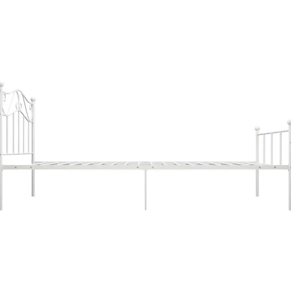 vidaXL - Bed frame met hoofdbord - Wit - Metaal - 100x200 cm