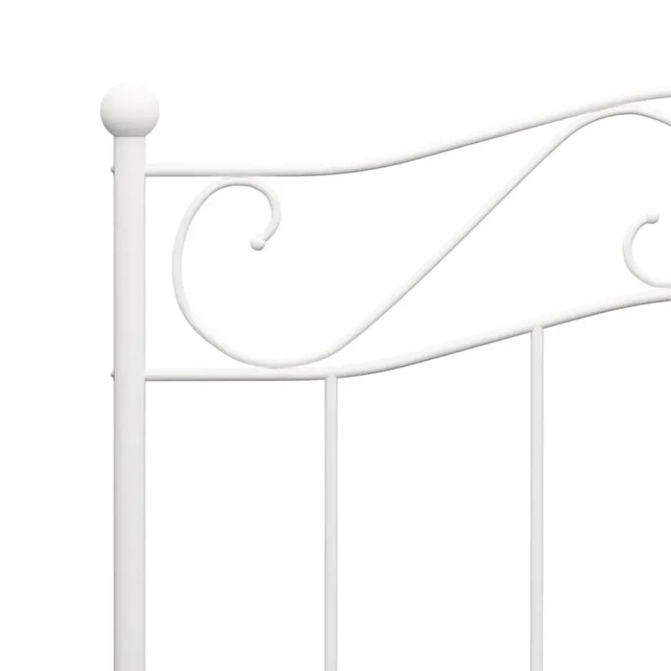 vidaXL - Bed frame met hoofdbord - Wit - Metaal - 100x200 cm