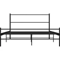 vidaXL - Bed frame met hoofdbord - Zwart - Metaal - 120x200 cm