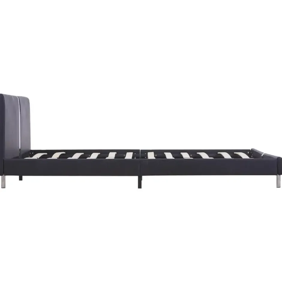 vidaXL - Bed frame met hoofdbord - Zwart - Kunstleer - 120x200 cm