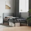 vidaXL - Bed frame met hoofdbord - Zwart - Metaal - 90x200 cm
