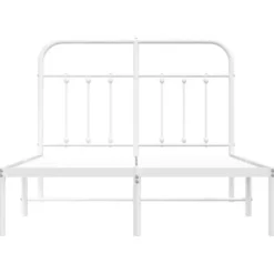 vidaXL - Bed frame met hoofdbord - Wit - Metaal - 120x200 cm