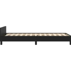 vidaXL - Bed frame met hoofdeinde zonder matras - zwart kunstleer - 90x200 cm
