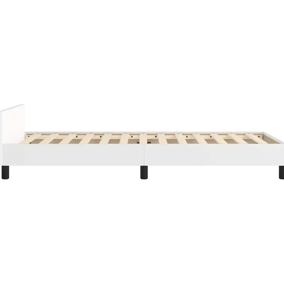 vidaXL - Bed frame met hoofdeinde zonder matras - Wit - Hout - 90x200 cm
