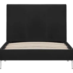vidaXL - Bed frame met hoofdeinde - Zwart - Stof - 90x200 cm