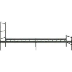 vidaXL - Bed frame met hoofdeinde - Grijs - Metaal - 90x200 cm