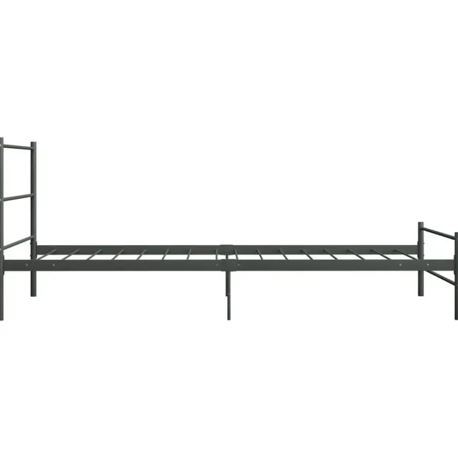 vidaXL - Bed frame met hoofdeinde - Grijs - Metaal - 90x200 cm