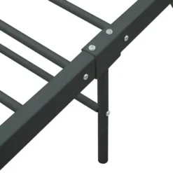 vidaXL - Bed frame met hoofdeinde - Grijs - Metaal - 90x200 cm