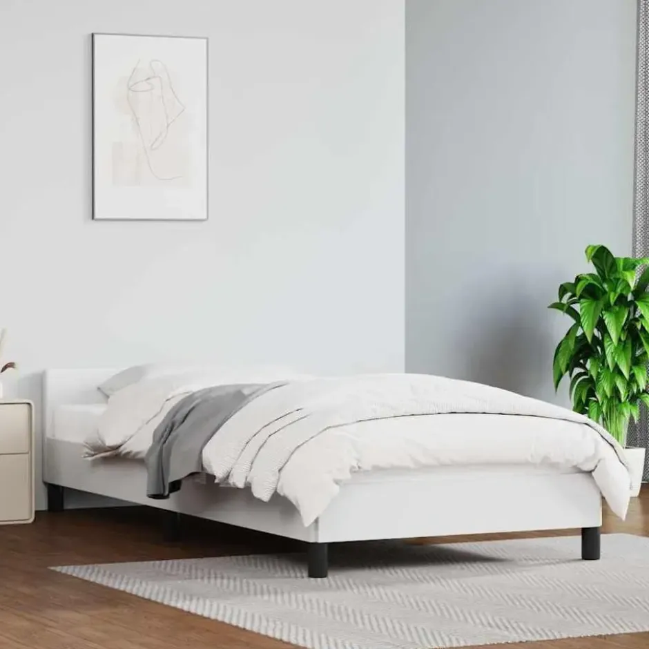 vidaXL - Bed frame met hoofdeinde excl. matras - Wit - 80x200 cm