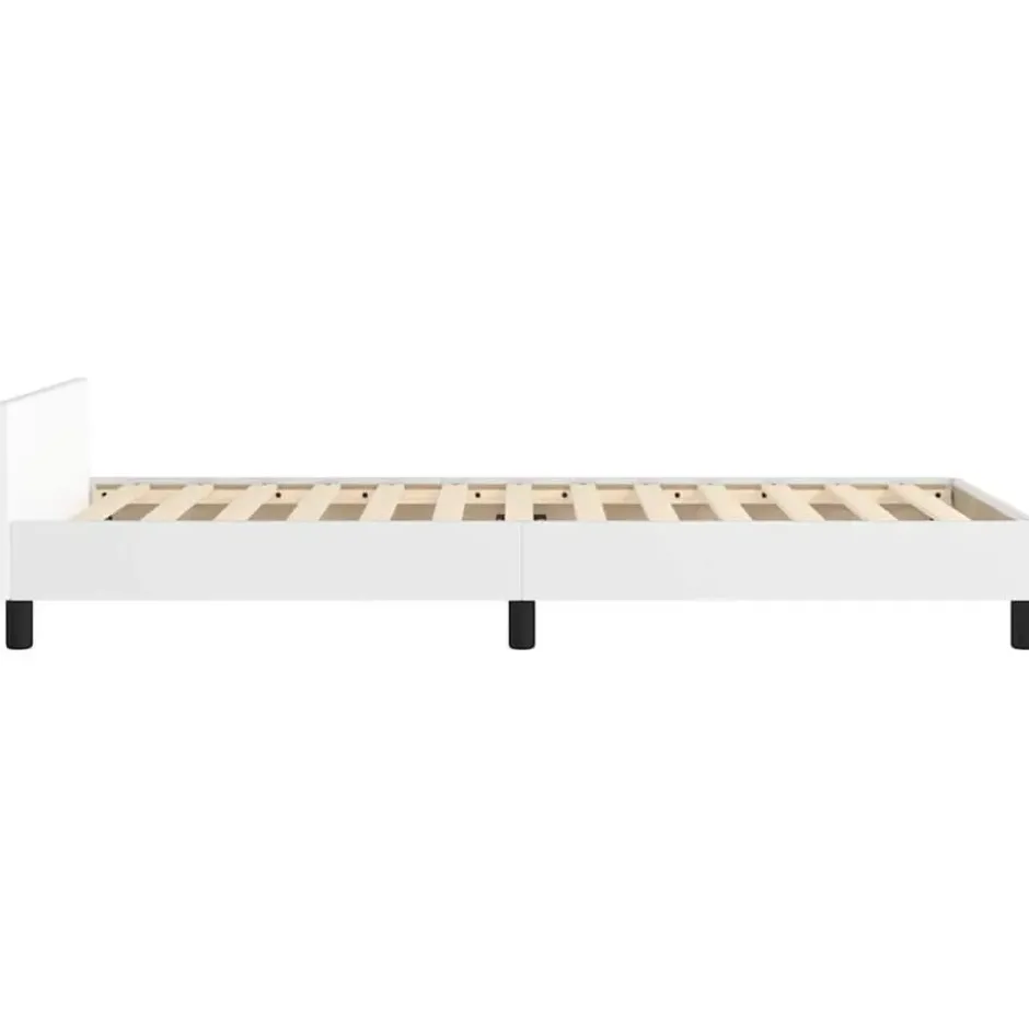 vidaXL - Bed frame met hoofdeinde excl. matras - Wit - 80x200 cm
