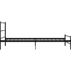 vidaXL - Bed frame met hoofdeinde en lanttenbodem - Zwart - Metaal - 90x200 cm
