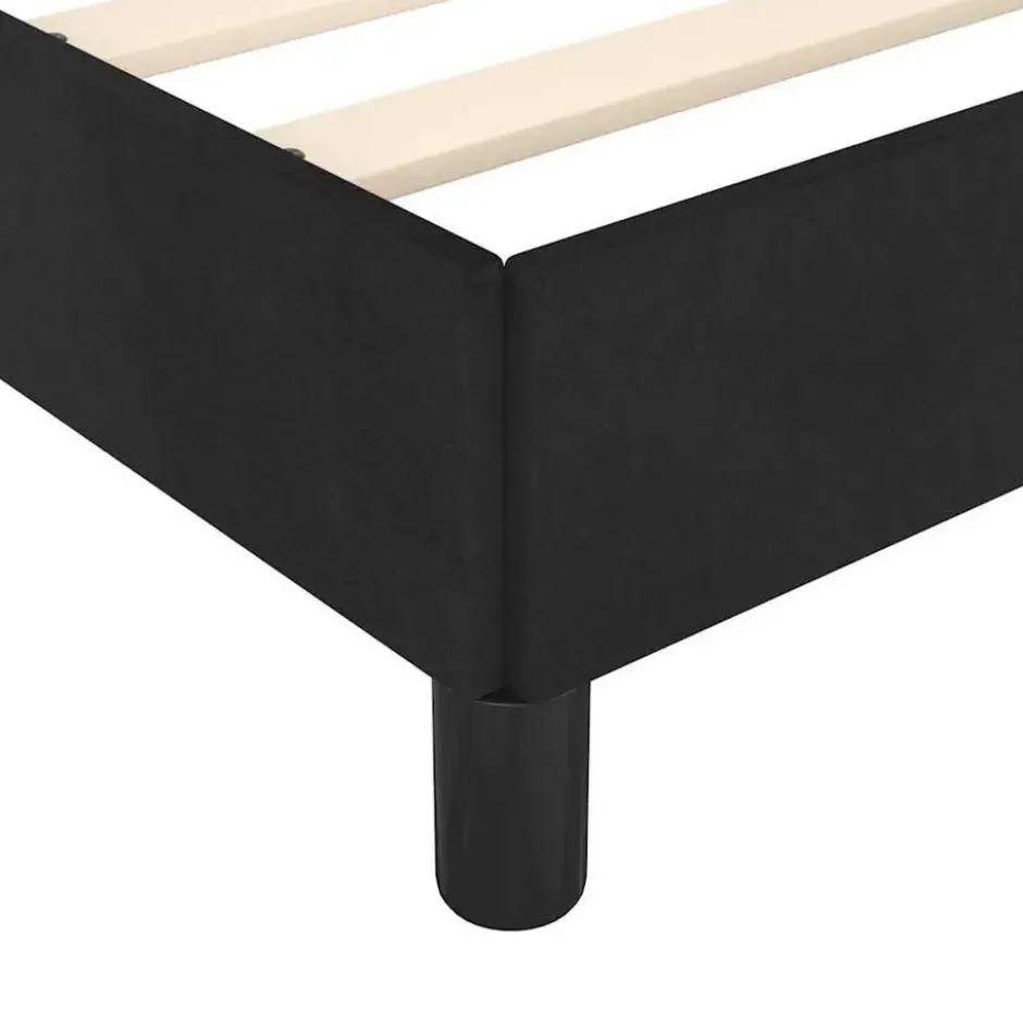 vidaXL - Bed frame met hoofdeinde zonder matras - Zwart - Fluweel - 80x200 cm