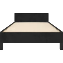vidaXL - Bed frame met hoofdeinde zonder matras - Zwart - Fluweel - 80x200 cm