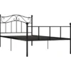 vidaXL - Bed frame met hoofdeinde en lattenbodem - Zwart - Metaal - 90x200 cm