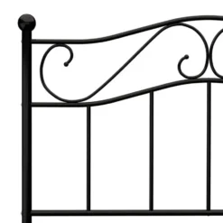vidaXL - Bed frame met hoofdeinde en lattenbodem - Zwart - Metaal - 90x200 cm