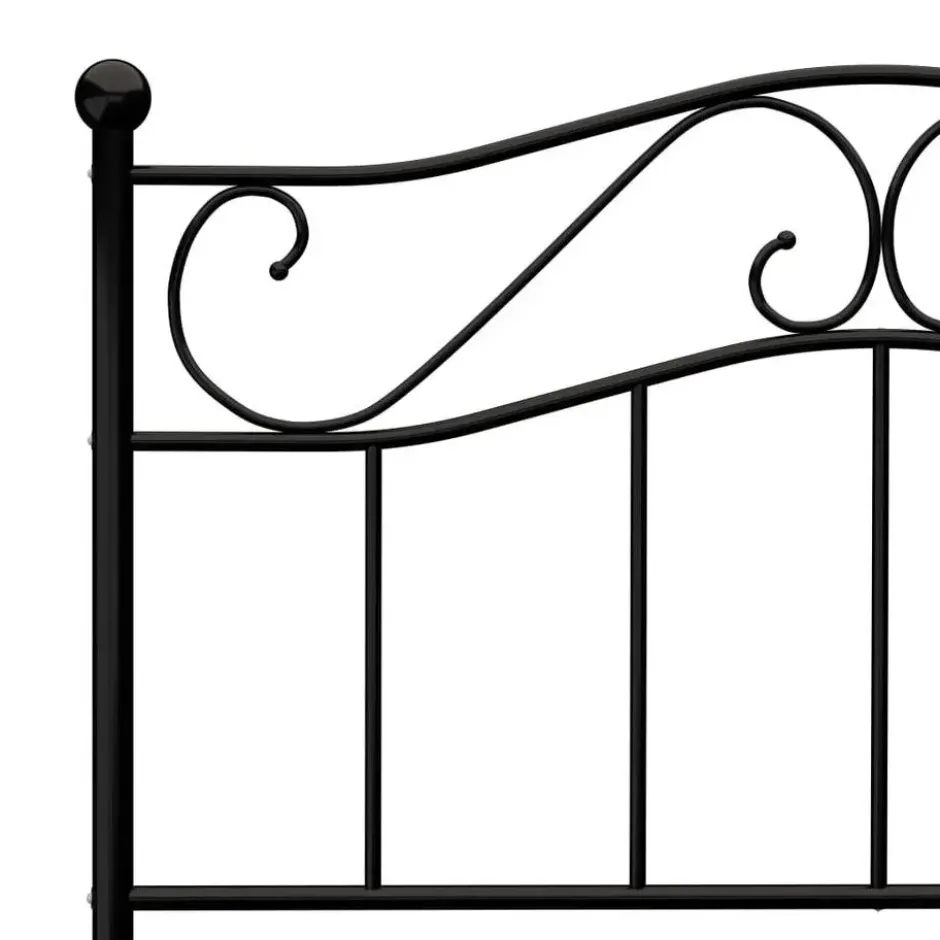 vidaXL - Bed frame met hoofdeinde en lattenbodem - Zwart - Metaal - 90x200 cm