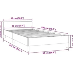 vidaXL - Bed frame met hoofdeinde - Wit - Metaal - 90 x 200 cm