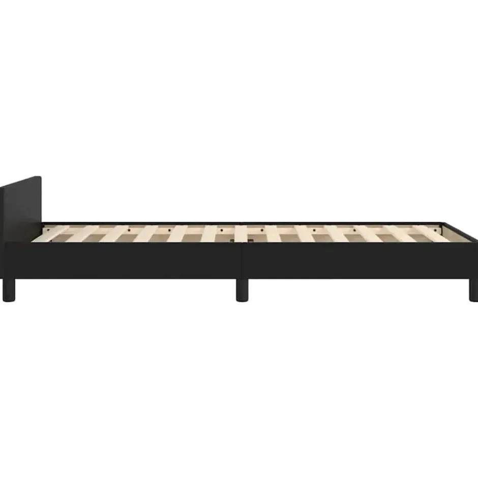 vidaXL - Bed frame met hoofdeinde - Zwart - Kunstleer - 80x200 cm