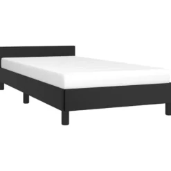 vidaXL - Bed frame met hoofdeinde - Zwart - Kunstleer - 80x200 cm