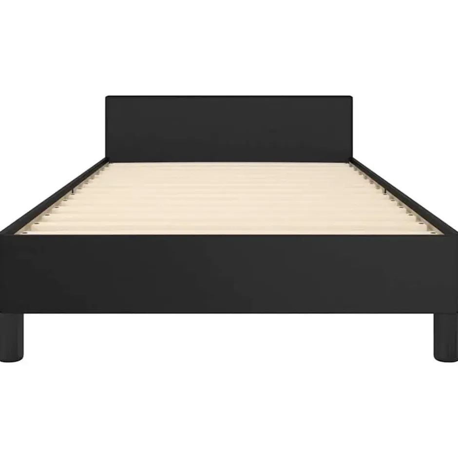 vidaXL - Bed frame met hoofdeinde - Zwart - Kunstleer - 80x200 cm