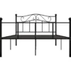 vidaXL - Bed frame met hoofdeinde - Zwart - Metaal - 120x200 cm