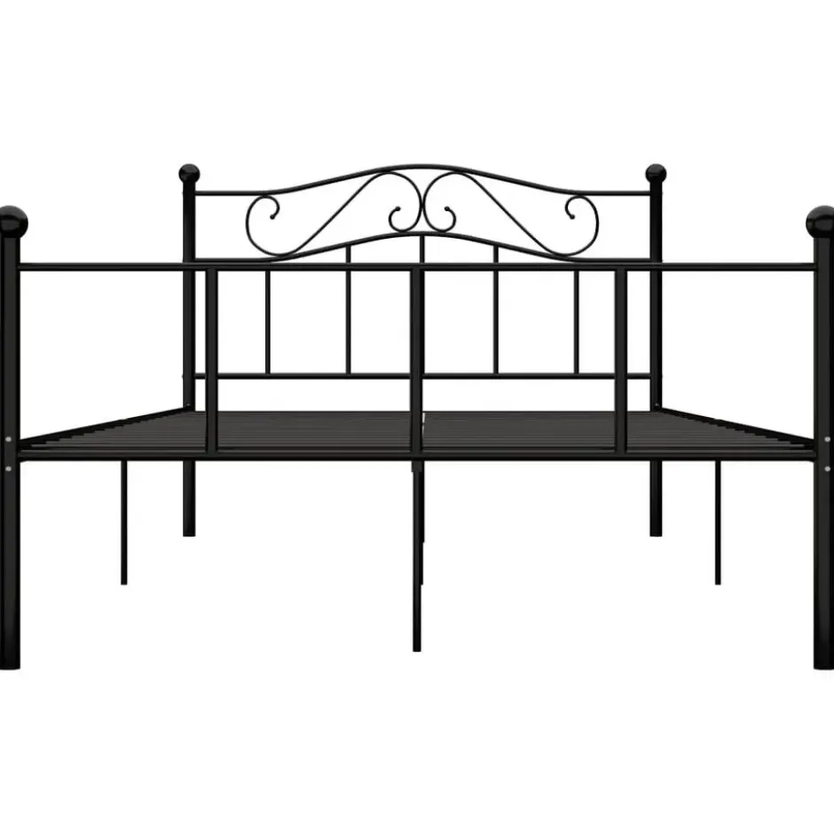 vidaXL - Bed frame met hoofdeinde - Zwart - Metaal - 120x200 cm