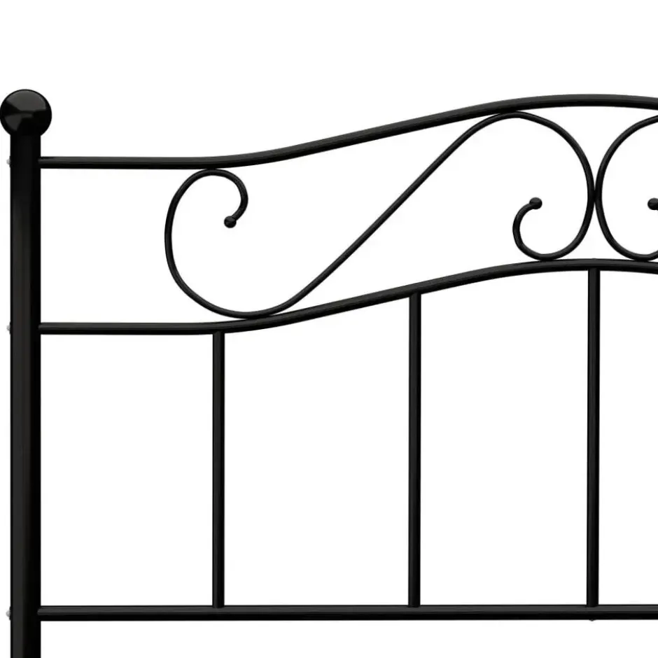 vidaXL - Bed frame met hoofdeinde - Zwart - Metaal - 120x200 cm