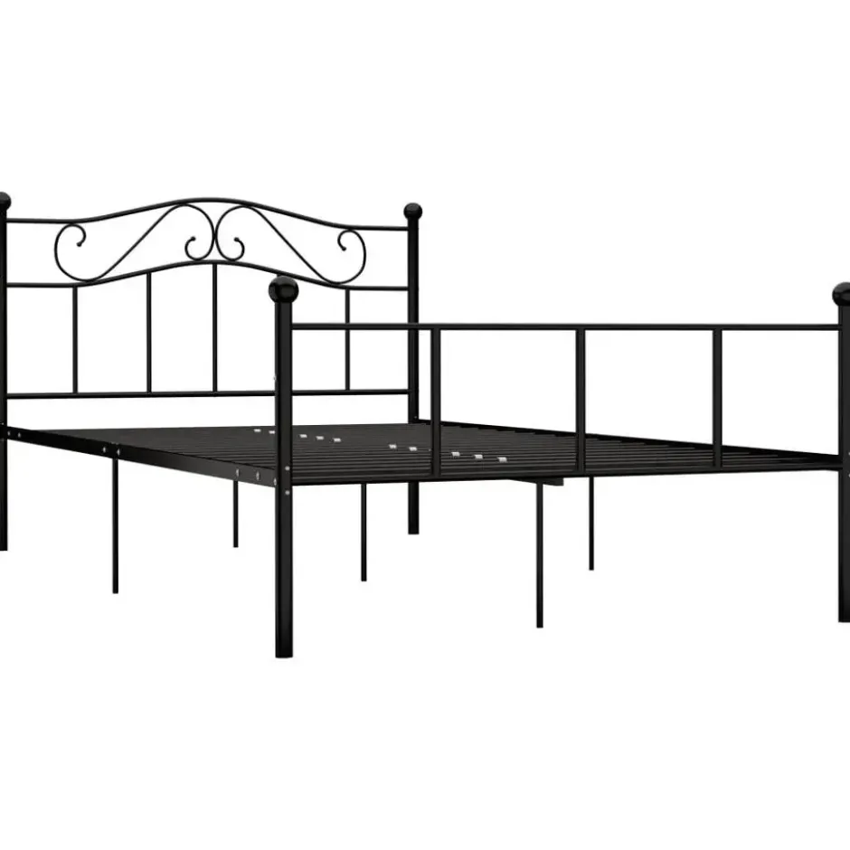 vidaXL - Bed frame met hoofdeinde - Zwart - Metaal - 120x200 cm