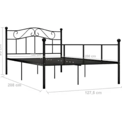 vidaXL - Bed frame met hoofdeinde - Zwart - Metaal - 120x200 cm