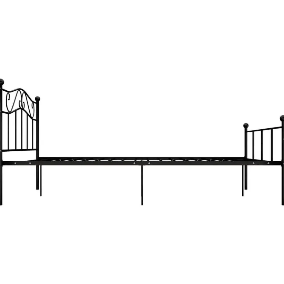 vidaXL - Bed frame met hoofdeinde - Zwart - Metaal - 120x200 cm