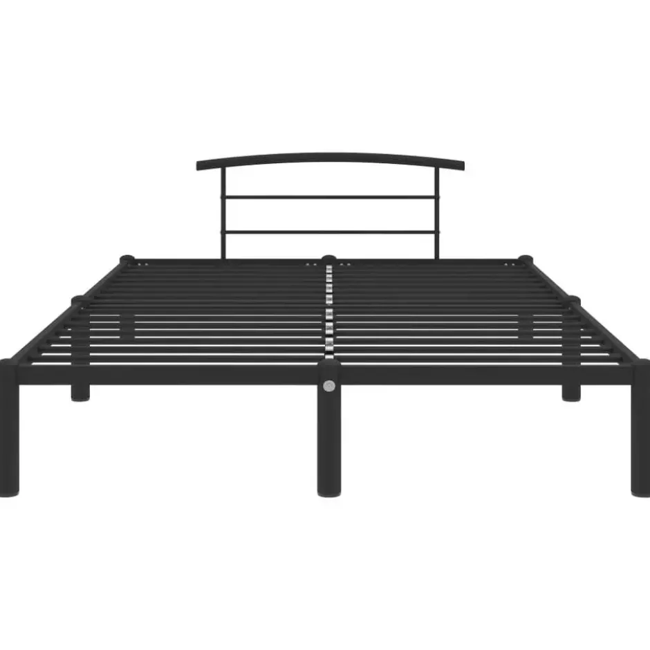 vidaXL - Bed frame met hoofdeinde - Zwart - Metaal - 140 x 200 cm