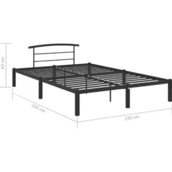 vidaXL - Bed frame met hoofdeinde - Zwart - Metaal - 140 x 200 cm