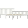 vidaXL - Bed frame met hoofdeinde - Wit - Massief grenenhout - 140x200 cm