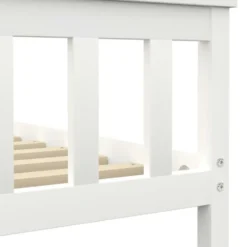 vidaXL - Bed frame met hoofdeinde - Wit - Massief grenenhout - 140x200 cm