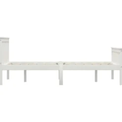 vidaXL - Bed frame met hoofdeinde - Wit - Massief grenenhout - 140x200 cm