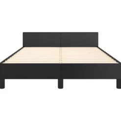 vidaXL - Bed frame met hoofdeinde zonder matras - Zwart - Kunstleer - 120x200 cm