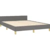 vidaXL - Bed frame met hoofdeinde - Donkergrijs - Stof - 140 x 200 cm
