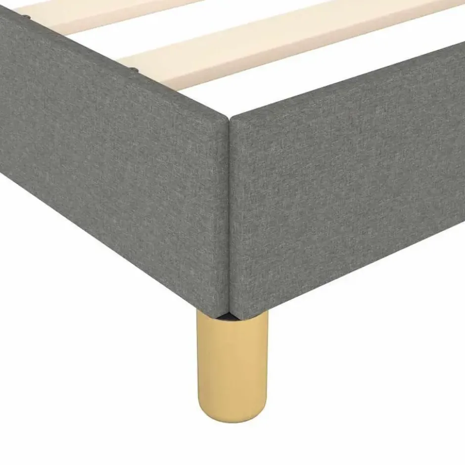 vidaXL - Bed frame met hoofdeinde - Donkergrijs - Stof - 140 x 200 cm