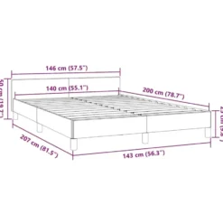 vidaXL - Bed frame met hoofdeinde - Donkergrijs - Stof - 140 x 200 cm