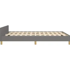 vidaXL - Bed frame met hoofdeinde - Donkergrijs - Stof - 140 x 200 cm