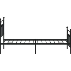 vidaXL - Bed frame met hoofd- en voeteneinde - Zwart - Metaal - 90x190 cm