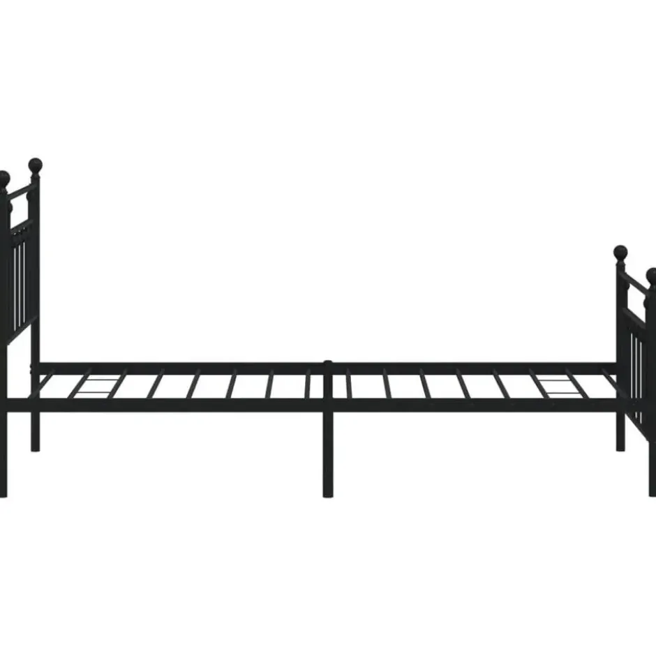 vidaXL - Bed frame met hoofd- en voeteneinde - Zwart - Metaal - 90x190 cm