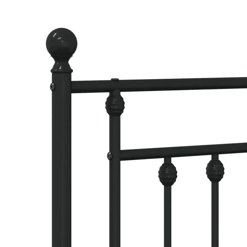 vidaXL - Bed frame met hoofd- en voeteneinde - Zwart - Metaal - 90x190 cm